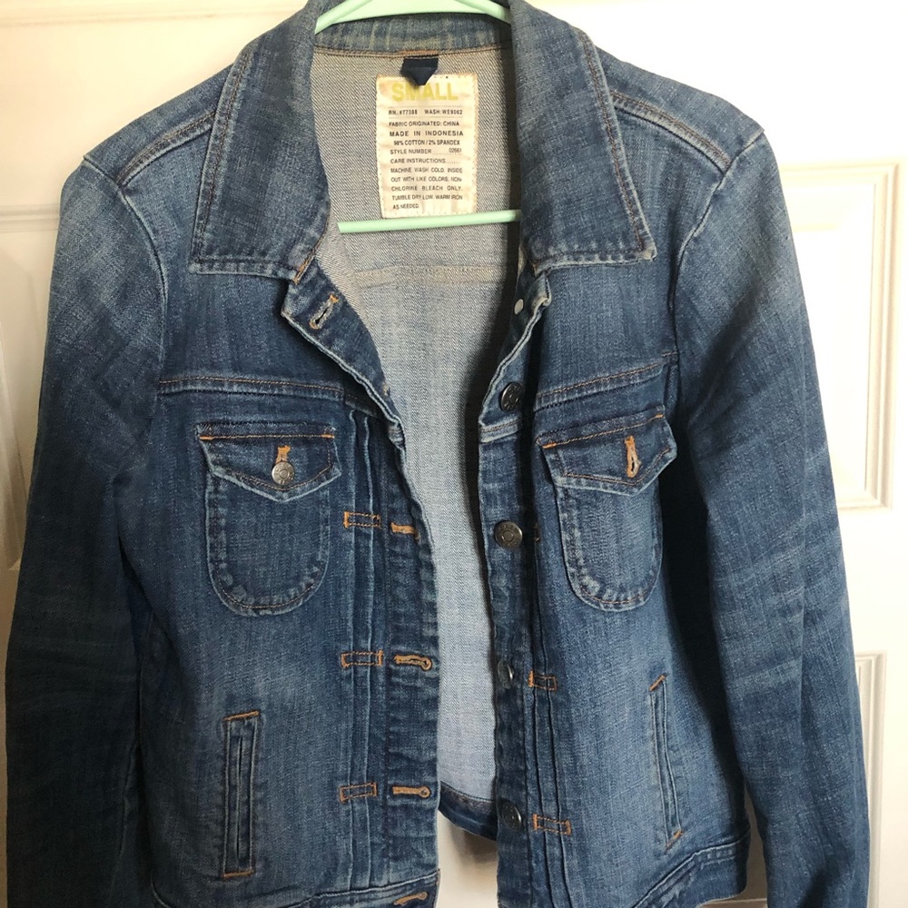 J. Crew dark blue wash jean jacket